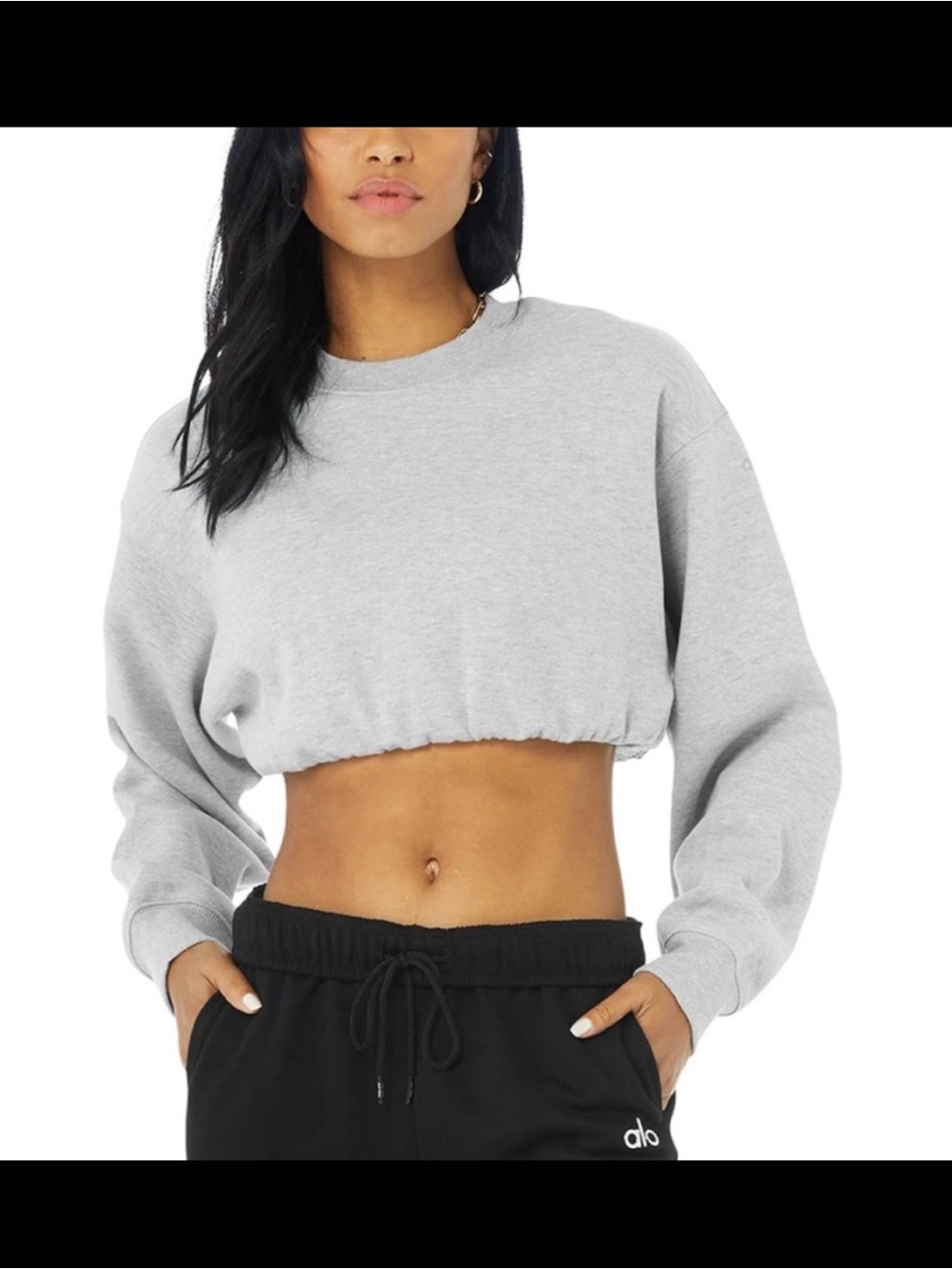 ALO Yoga Women's Grey Cropped Sweatshirt